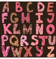 Funny alphabet made of patches for scrapbooking vector image