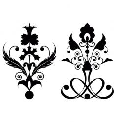Flowers black vector image