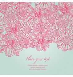 Floral background greeting card vector image