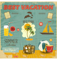 Summer Card in retro Style vector image