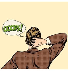 Oops surprised man back view vector image