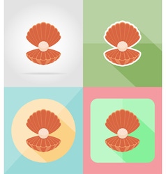 Objects for recreation a beach flat icons 14 vector image