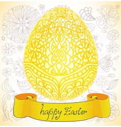 Happy Easter gold egg vector image