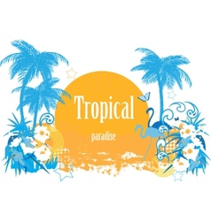 Background with tropical plants vector image