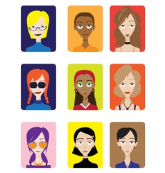 Set of Female Avatar vector image