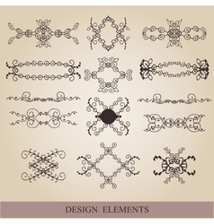 Calligraphic elements vintage set frame Calligraphic elements vintage set frame vector image