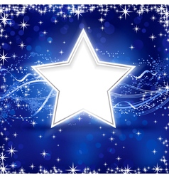 Blue silver Christmas star background vector image
