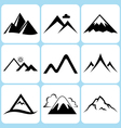 Mountain icons set vector image
