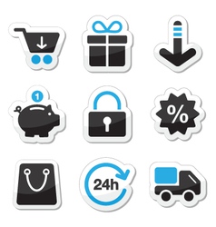 Web and internet icons set - shopping vector image