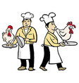 Chef with chiken vector image