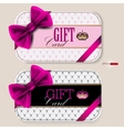 Collection of gift cards with ribbons background vector image