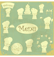 Vintage cover Menu with Chefs vector image