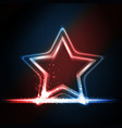 Red blue white glowing frame shaped as a star vector image