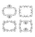 Vintage border design elements black on white vector image