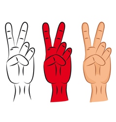 Hand victory sign vector image