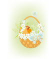 Chicken in a basket2 vector image
