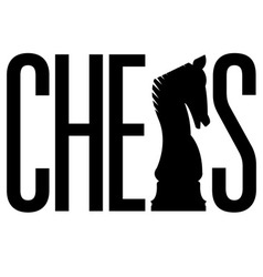Silhouette sport chess text vector image