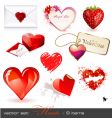 Hearts set vector image