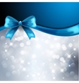Holiday gift cards with blue ribbon vector image