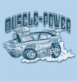 Retro style muscle car vector image
