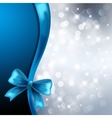 Holiday gift cards with blue ribbon vector image