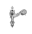 Decorative door handle on the white vector image