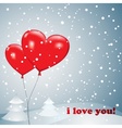 Balloons heart with snow vector image