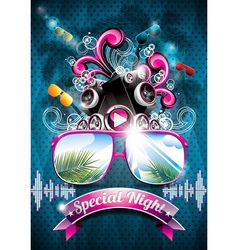 Summer Beach Party Flyer Design with speakers vector image