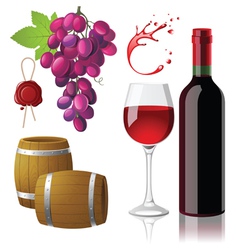 Wine icons set vector image