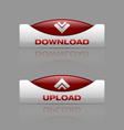 Download and upload buttons vector image