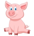 Cute pig cartoon vector image