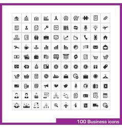 100 business and finance icons set 100 business and finance icons set vector image