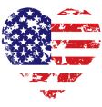 Grunge American flag heart background vector image