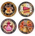 Coffee tea drink coasters Coffee tea drink coasters vector image