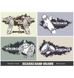 Set of modern sketchy style banners vector image