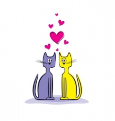 Loving cats vector image