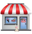 Candy store with puppy in front vector image