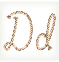 Rope alphabet Letter D vector image