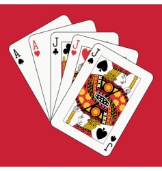 Full house jacks and aces vector image