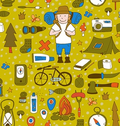 Seamless pattern with adventure equipment Seamless pattern with adventure equipment vector image