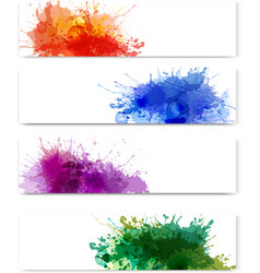 Collection of colorful abstract watercolor banners vector image