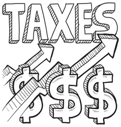 Taxes and arrow vector image
