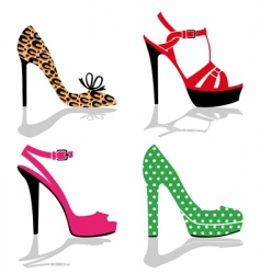 Women shoes collection vector image