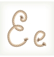 Rope alphabet Letter E vector image