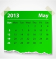 2013 calendar may colorful torn paper 2013 calendar may colorful torn paper vector image