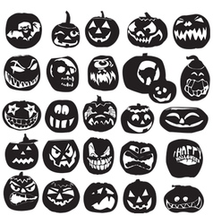 Silhouettes of Halloween pumpkin vector image