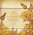 Vintage old paper with drawing flowers vector image