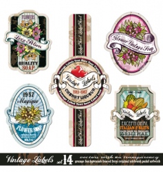 Vintage labels collection vector image