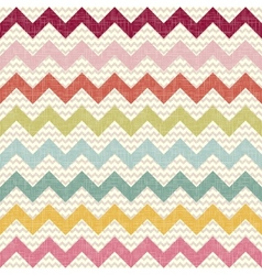 Seamless color chevron pattern on linen texture vector image
