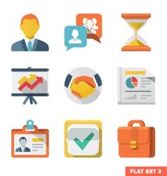Business Flat icon set vector image